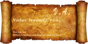 Vadas Annamária névjegykártya